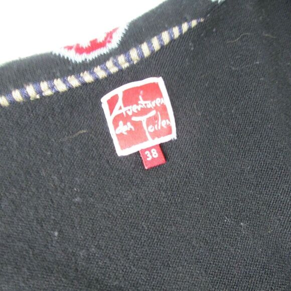 Aventures des Toiles Boho Sweater Sz 38 8 Cardigan Eclectic Art to Wear Artsy - Picture 8 of 9